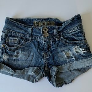 Truce Jeans Distressed Cuffed Shorts. Size 1